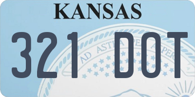 KS license plate 321DOT