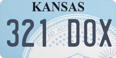 KS license plate 321DOX