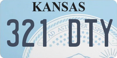 KS license plate 321DTY