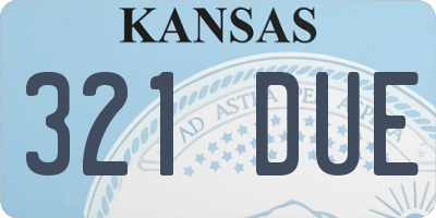 KS license plate 321DUE