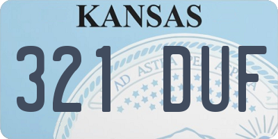 KS license plate 321DUF