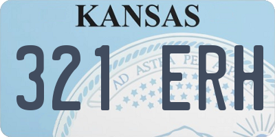 KS license plate 321ERH