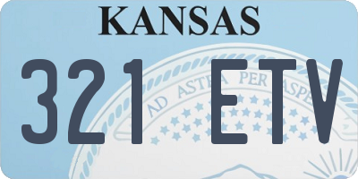 KS license plate 321ETV