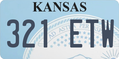 KS license plate 321ETW
