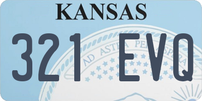 KS license plate 321EVQ