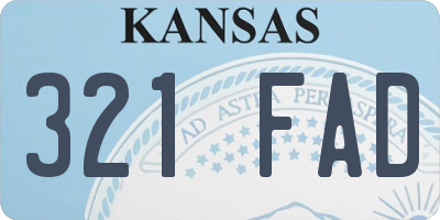KS license plate 321FAD