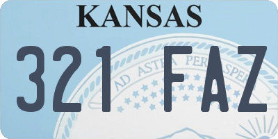 KS license plate 321FAZ