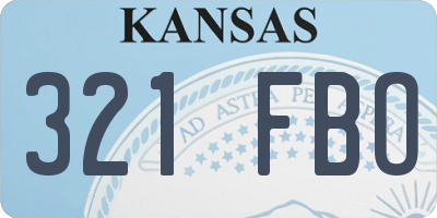 KS license plate 321FBO