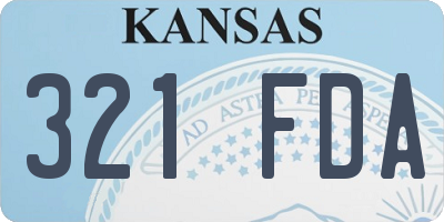 KS license plate 321FDA