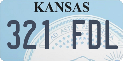 KS license plate 321FDL