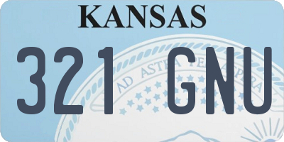 KS license plate 321GNU