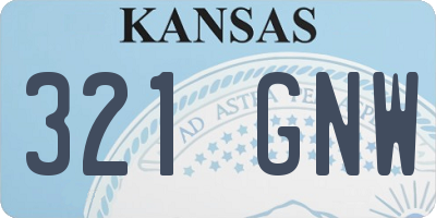 KS license plate 321GNW