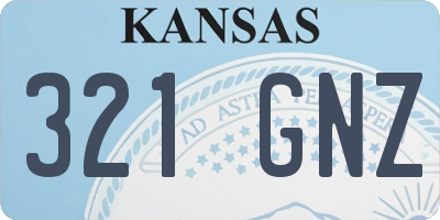 KS license plate 321GNZ