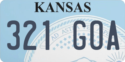 KS license plate 321GOA
