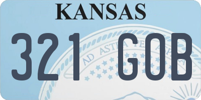 KS license plate 321GOB