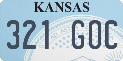 KS license plate 321GOC