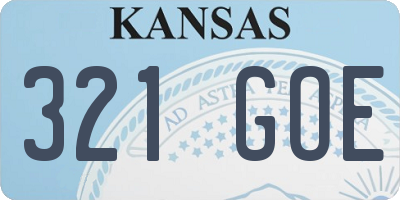 KS license plate 321GOE