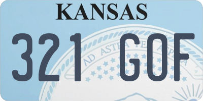 KS license plate 321GOF