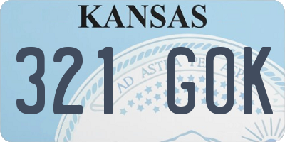 KS license plate 321GOK