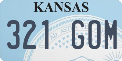 KS license plate 321GOM