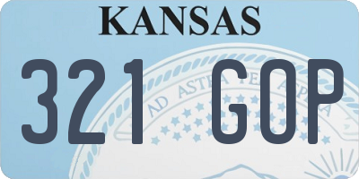 KS license plate 321GOP