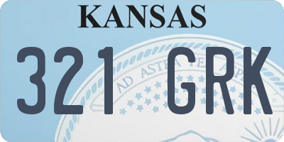 KS license plate 321GRK