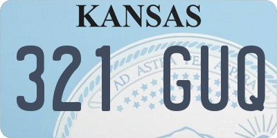 KS license plate 321GUQ