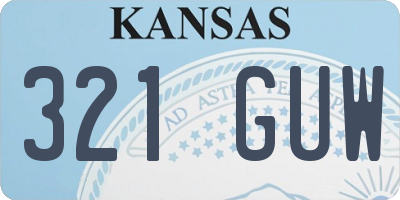KS license plate 321GUW