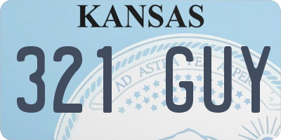 KS license plate 321GUY