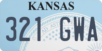 KS license plate 321GWA