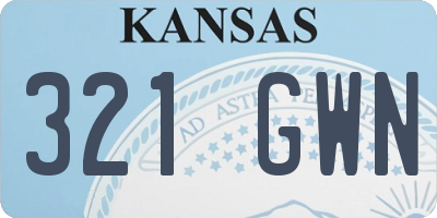 KS license plate 321GWN