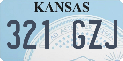 KS license plate 321GZJ