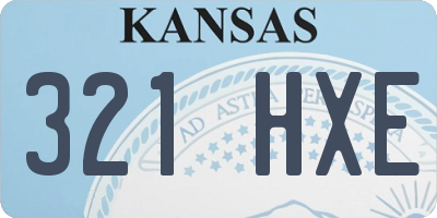KS license plate 321HXE
