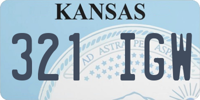 KS license plate 321IGW