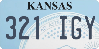 KS license plate 321IGY