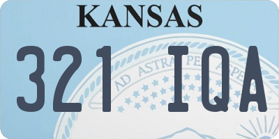 KS license plate 321IQA