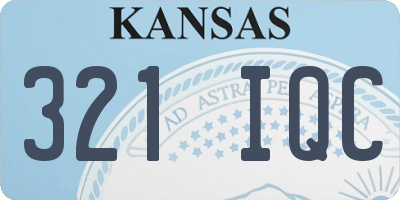 KS license plate 321IQC