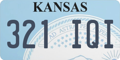 KS license plate 321IQI