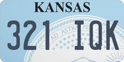 KS license plate 321IQK