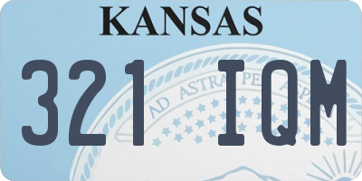 KS license plate 321IQM