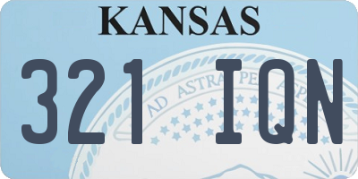 KS license plate 321IQN