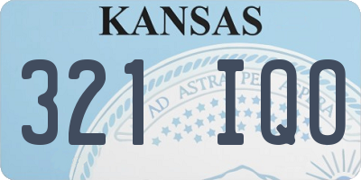 KS license plate 321IQO