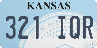 KS license plate 321IQR