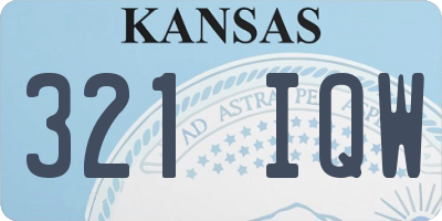 KS license plate 321IQW