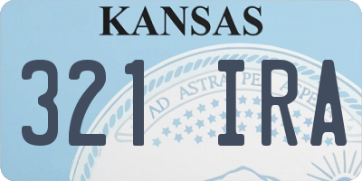 KS license plate 321IRA