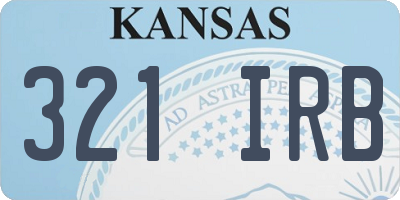 KS license plate 321IRB