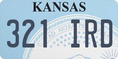 KS license plate 321IRD