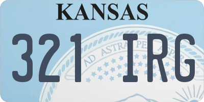 KS license plate 321IRG