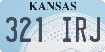 KS license plate 321IRJ