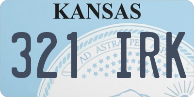 KS license plate 321IRK